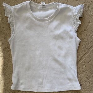 Japna White Ruffled Tank Top for Kids